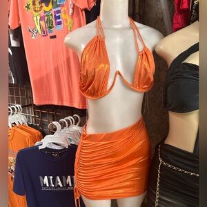 Orange skirt set
